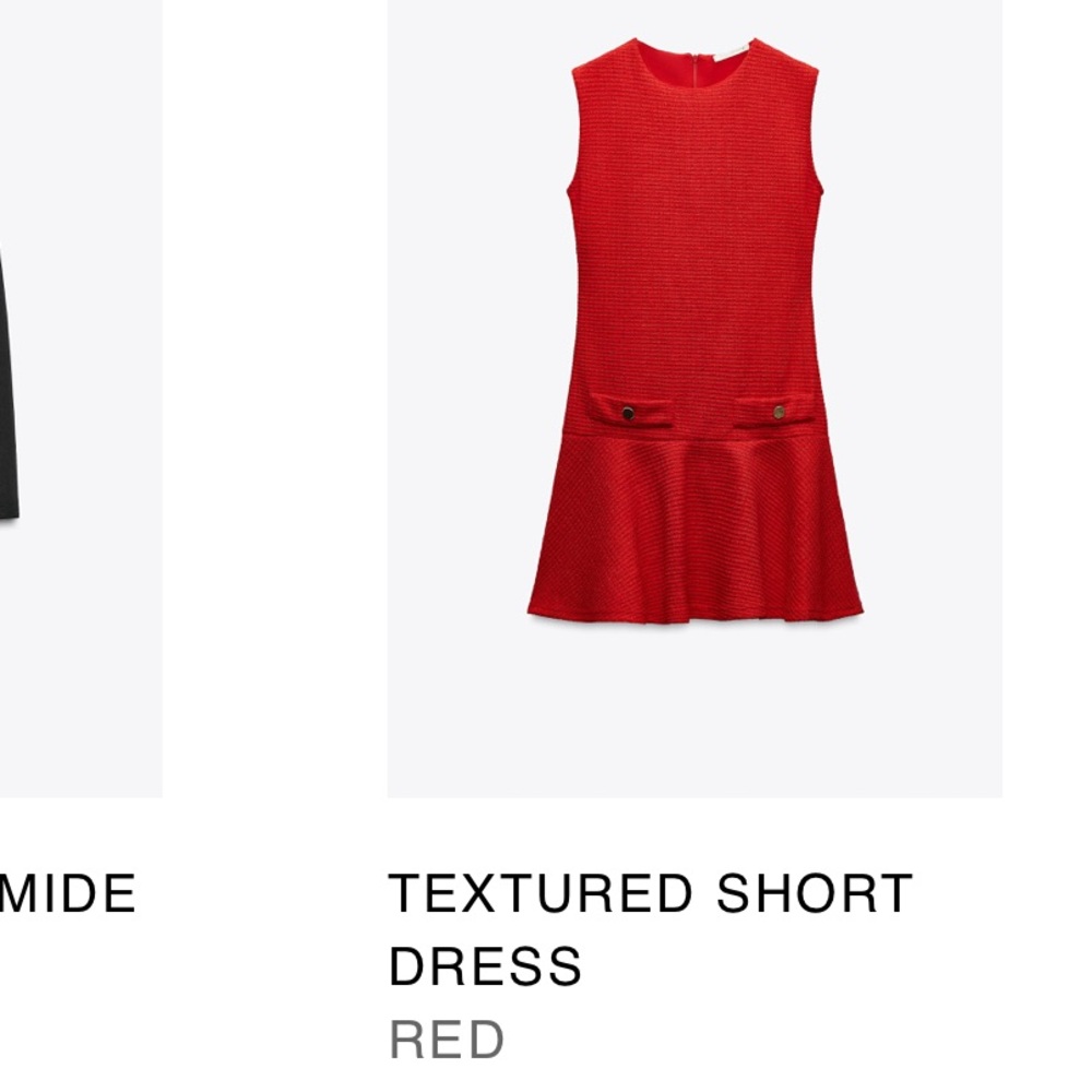 Zara Vibrant Red Textured dress